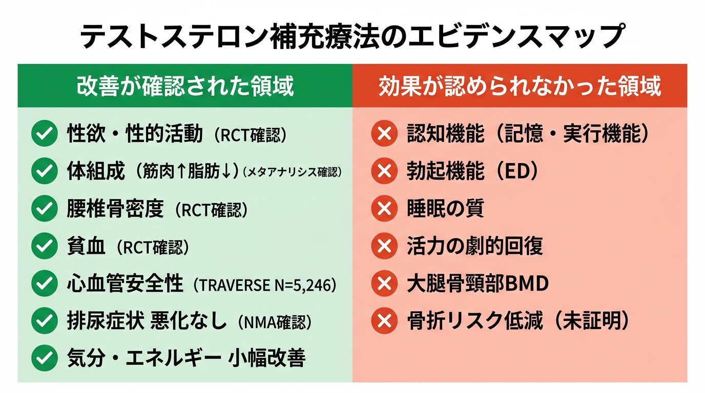 テストステロン補充療法のエビデンスマップ