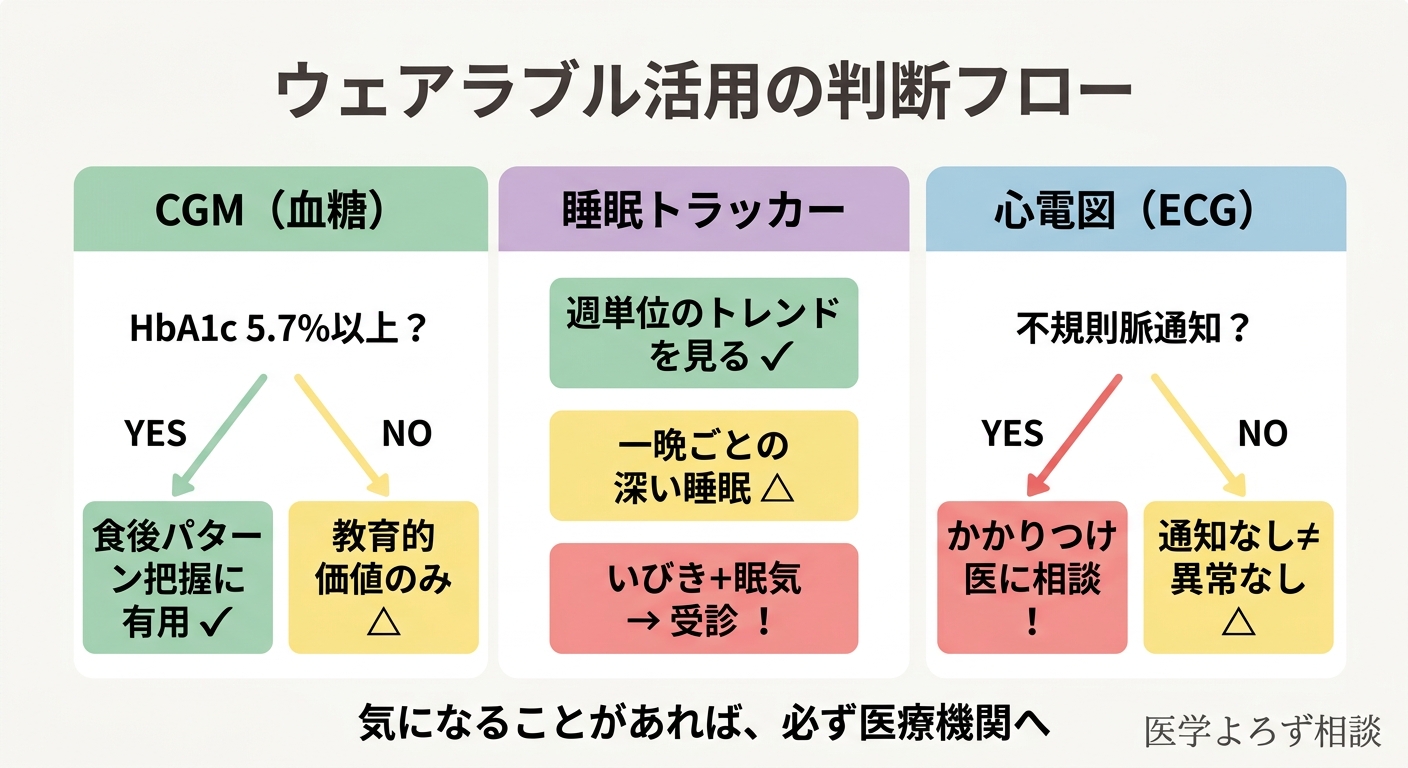 ウェアラブルデバイス活用の実践フローチャート